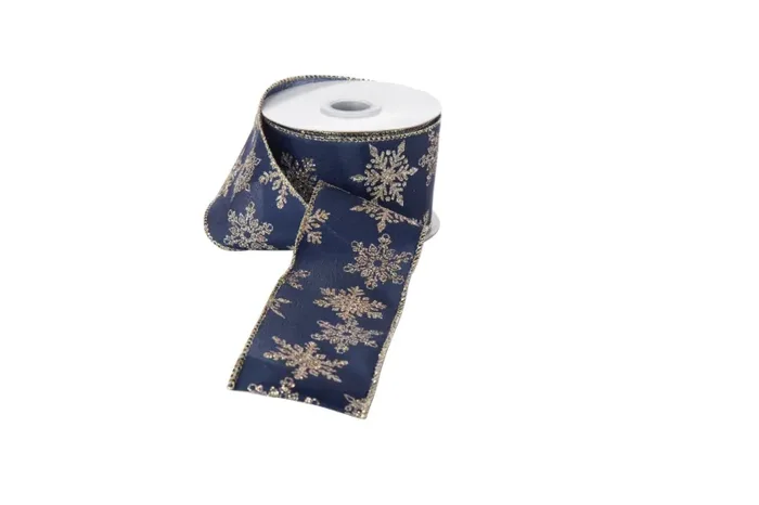 ARPIMEX Nastro Natale Fiocchi di Neve H 6,8 Cm 10 Mt Blue