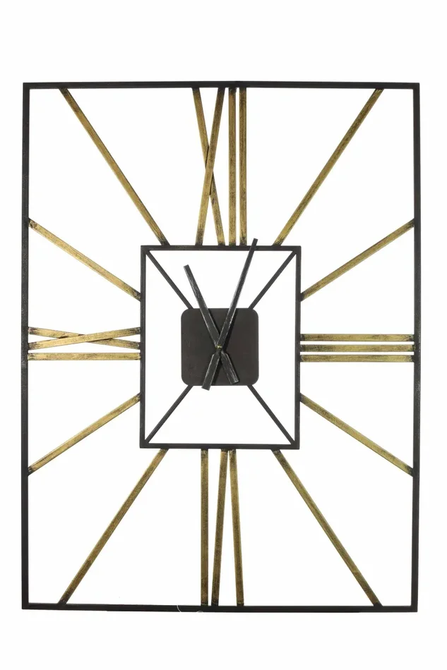 ARPIMEX Orologio Rettangolare Metallo 60 x 4,5 x 80 Cm Black Gold