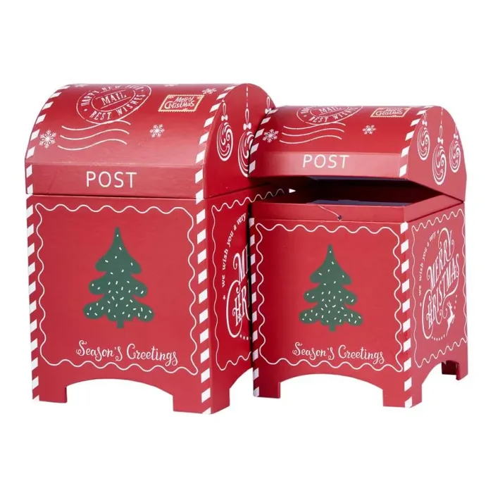 ARPIMEX Set 2 Scatole Casetta Posta Natale 13 x 13,5 x 21 Cm Rosso Vendita calda online