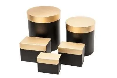 ARPIMEX Set Natale 2 Scatole Tonde Gold Black