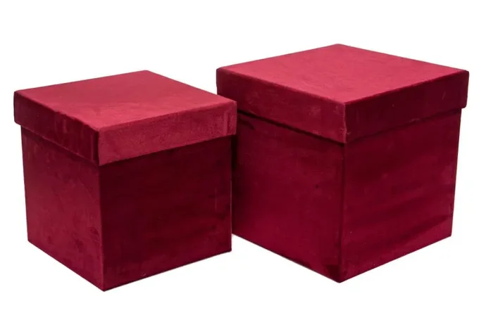 ARPIMEX Set Natale 2 Scatole Velluto 23 x 23 x 23 Cm Fucsia