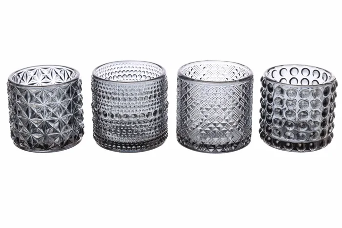 ARPIMEX Vasetti Vetro Portacandele D 7 Cm H 6,8 Cm Grigio Mix 4 Pz Online