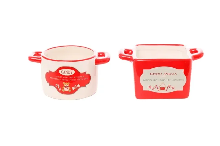 ARPIMEX Vasetto Ceramica Natale 10 x 6,5 x 4,5 Cm Bianco Rosso 1Pz In saldo