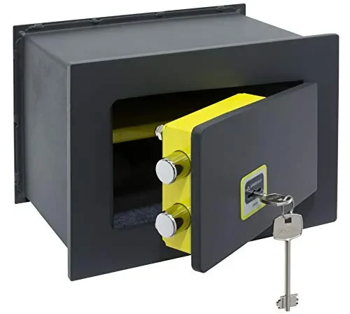 Arregui 281310 Cassaforte a Muro a Chiave, 7 l volume, Grigio