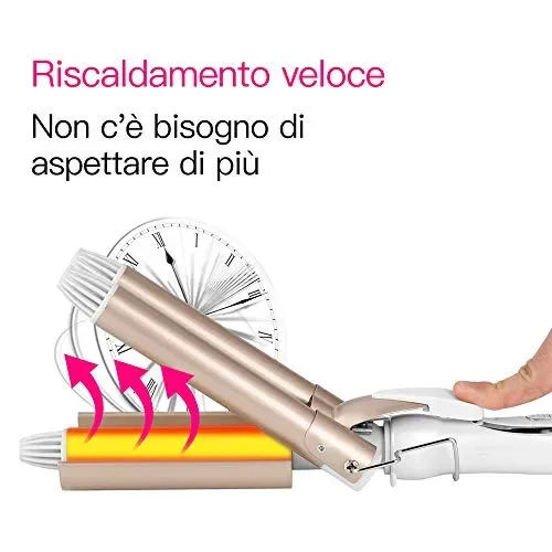 Arricciacapelli Professionale, Ferro conico piastra Bigodino,Diametro 25 Mm,… - immagine 2