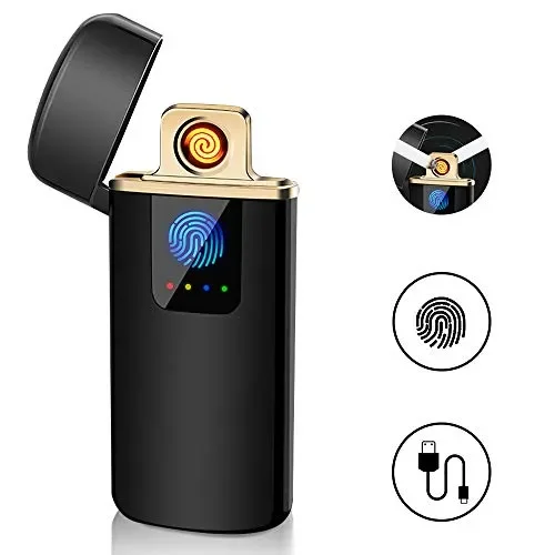 ASANMU Accendino Elettrico, USB Ricaricabile Antivento Nero