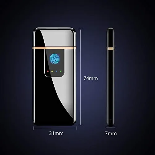 ASANMU Accendino Elettrico, USB Ricaricabile Antivento Nero - immagine 2