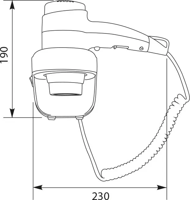 Asciugacapelli Phon a Pistola 1500W Vama Elegant Pro Basic Bianco - immagine 2