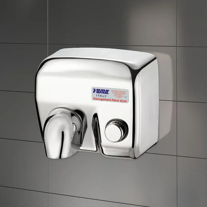 Asciugamani Elettrico Antivandalo con Pulsante 2400W Vama Ariel LP Acciaio Inox Lucido - immagine 2