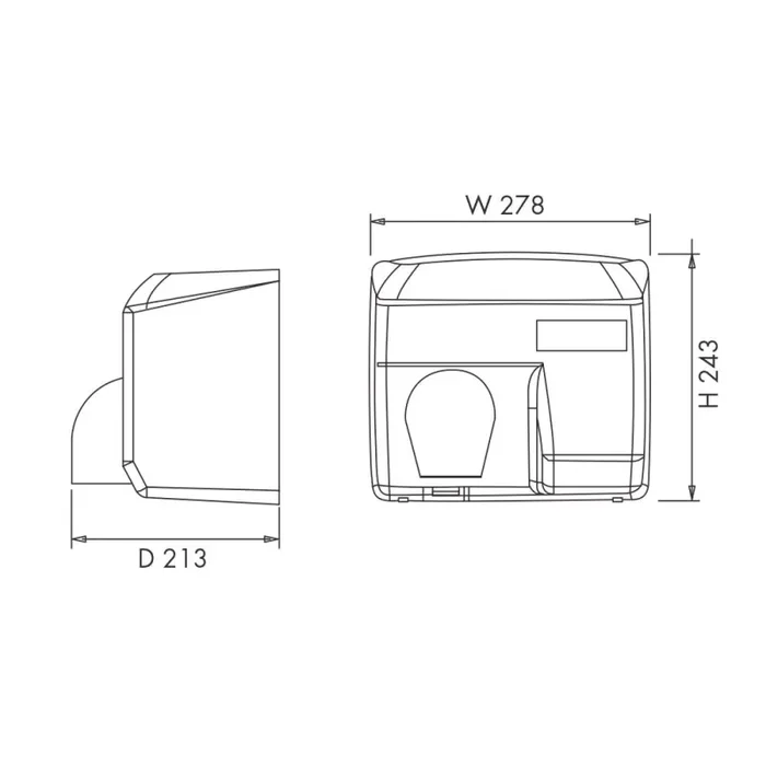 Asciugamani Elettrico Antivandalo con Pulsante 2400W Vama Ariel LP Acciaio Inox Lucido - immagine 3