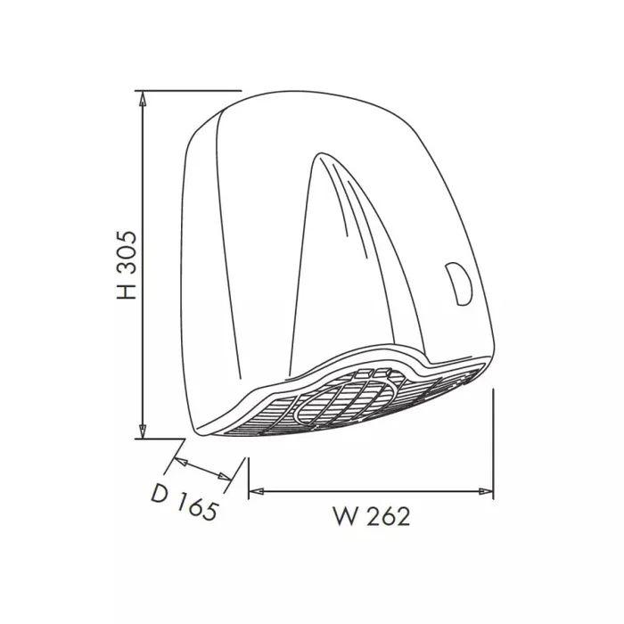 Asciugamani Elettrico con Pulsante 1850W Vama U-Nik BP ABS Bianco - immagine 2