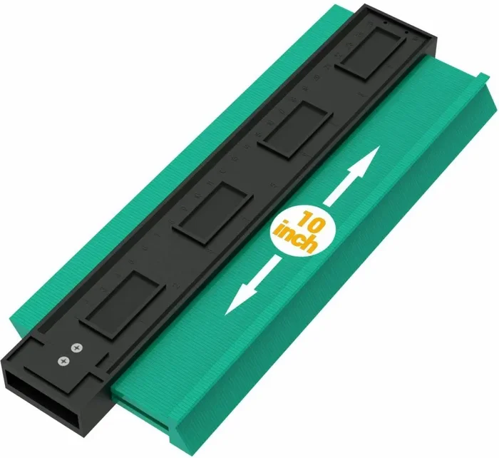 Asgens – Duplicatore di contorno in plastica, 25,4 cm, righello Verde