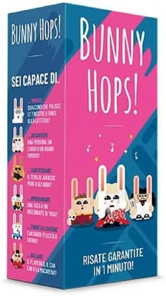 Asmodee Bunny Hops, Gioco da Tavolo, Party Game, 4-16 Giocatori, 14+ anni, Edizione in Italiano Fornitura