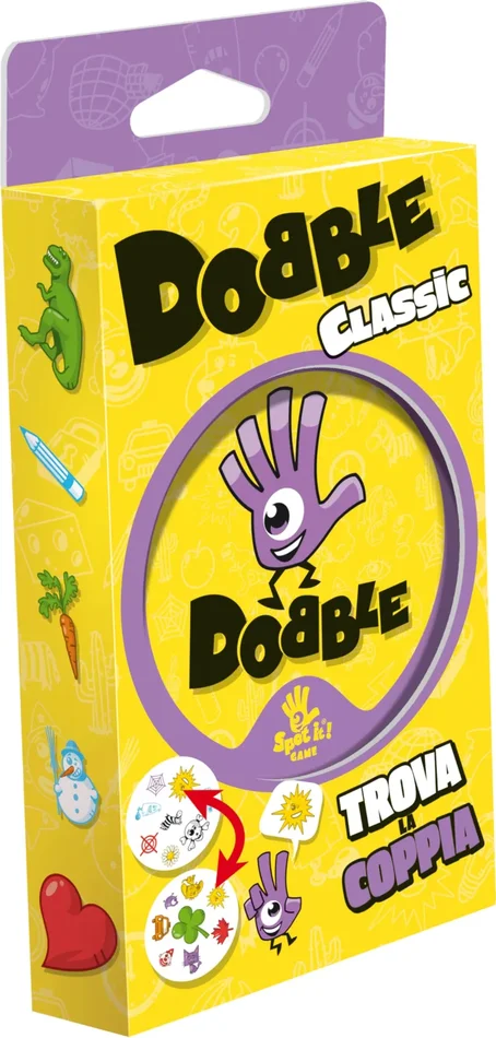 Asmodee: Dobble Classic Blister Eco, Versione Mini, Divertente Gioco di Carte per Tutta la Famiglia, 5 mini giochi, 2-8 Giocatori, 6+ Anni, Edizione in Italiano