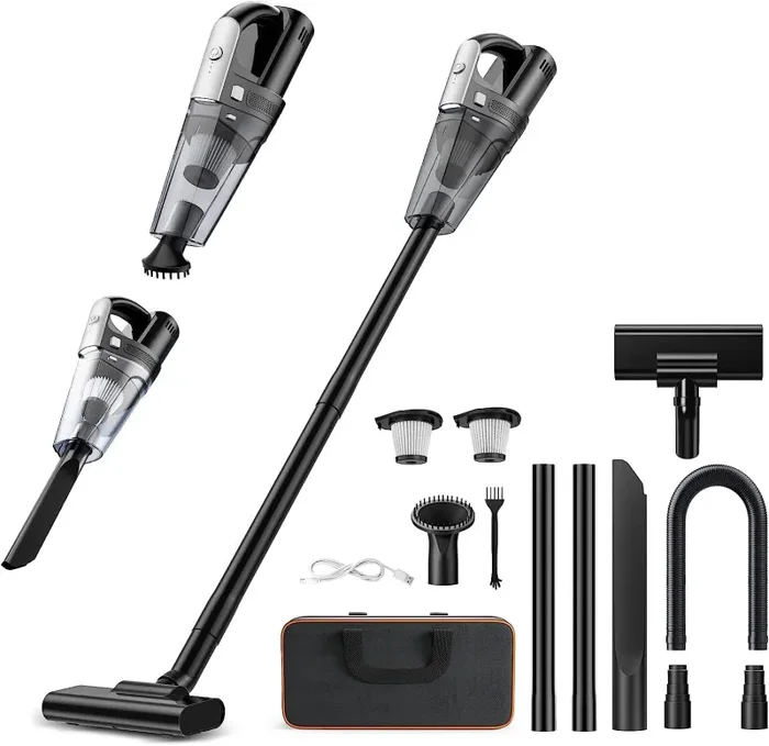 Aspirabriciole Senza Fili a Batteria 7500-10000PA Aspirapolvere per Auto Aspirapolvere Portatile e Ultraleggero Aspirapolvere per Peli di Animali, Auto, Casa, Ufficio