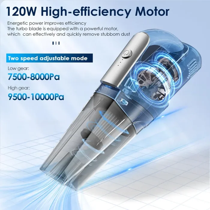 Aspirabriciole Senza Fili a Batteria 7500-10000PA Aspirapolvere per Auto Aspirapolvere Portatile e Ultraleggero Aspirapolvere per Peli di Animali, Auto, Casa, Ufficio - immagine 2