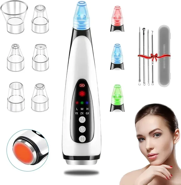 Aspiratore Punti Neri Professionale Aspira Punti Neri Elettrico Estrattore Punti Neri per Viso e Naso Kit Pulizia Viso per Comedoni Brufoli Acne Ricaricabile