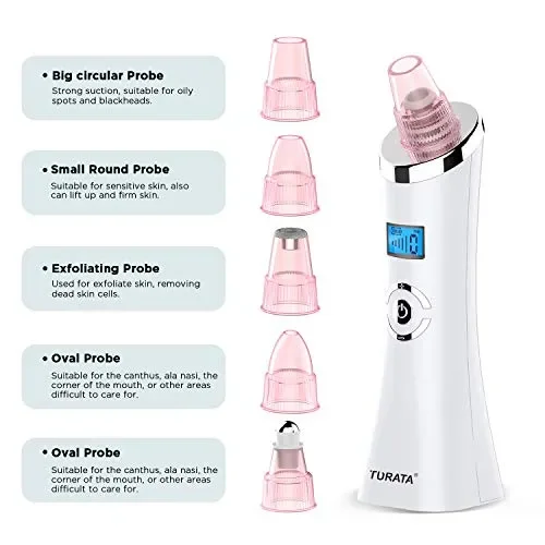 Aspiratore Punti Neri, TURATA Rimozione di Comedone Neri 5 Bianca - immagine 2