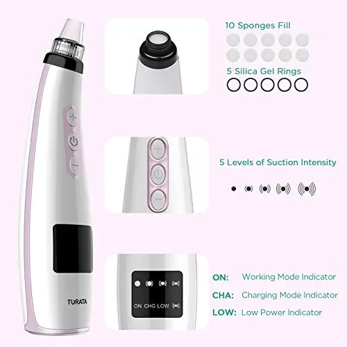 Aspiratore Punti Neri, TURATA Rimozione di Comedone Neri 5 Livelli… - immagine 3