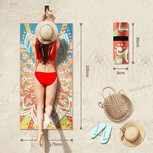 AtailorBird Telo Mare Grande Asciugamano da Spiaggia in 150x75cm, Modello 4 - immagine 3