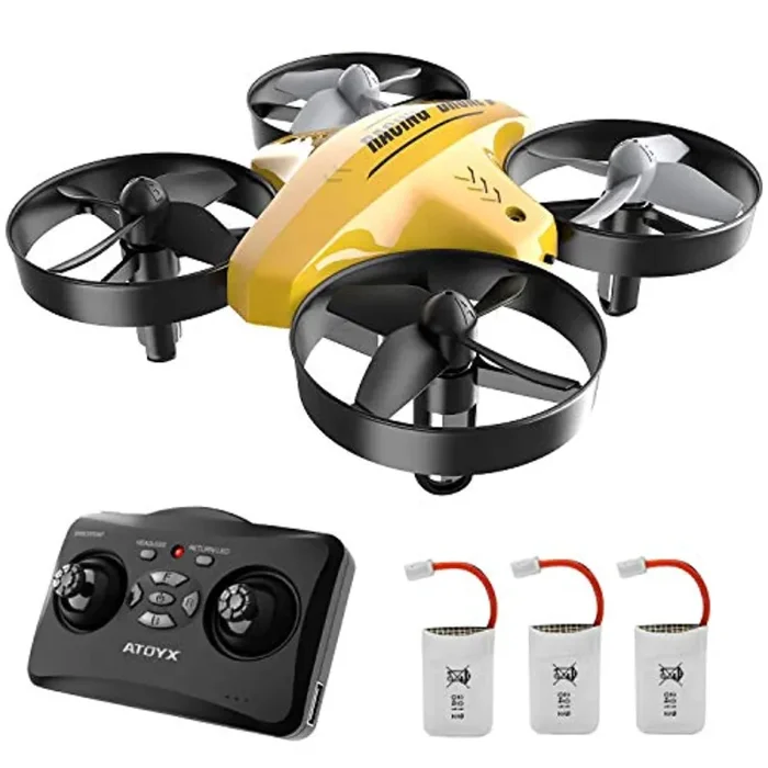 ATOYX 66C RC Mini Drone con Telecomando Funzione di Sospensione Altitudine modalità Headless 3 velocità 3D Flip Protezioni a 360°per Bambini e Principianti (Giallo) - immagine 3