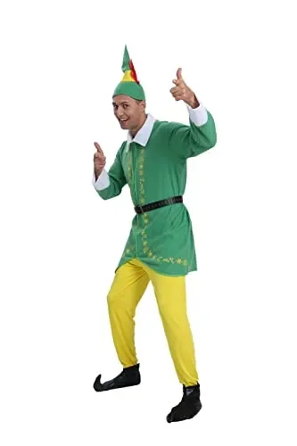 AudMsier Abbigliamento da Elfo di Halloween Abbigliamento Natalizio Abbigliamento da Uomo Abbigliamento da Festa per Uomo e Donna per Adulti(M) - immagine 3