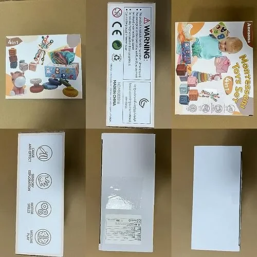 Auezona Giochi Montessori 6-9 Mesi, 4 in 1, Neonati, Bambini con UFO, Giocattoli Blocchi di Costruzione Impilabili 3 6 9 12 Mesi 1 2 3 Anno Online - immagine 2