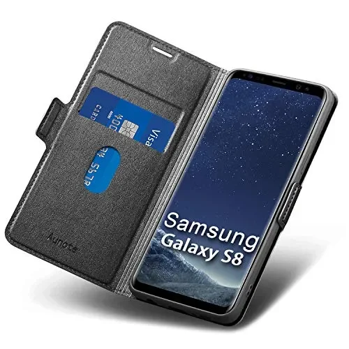 Aunote Cover per Samsung Galaxy S8, Custodia S8 Nero
