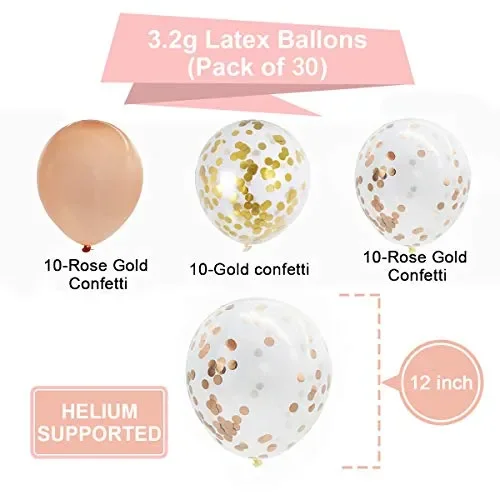 AUSYDE Palloncini in Oro Rosa e coriandoli Lattice oro - immagine 2