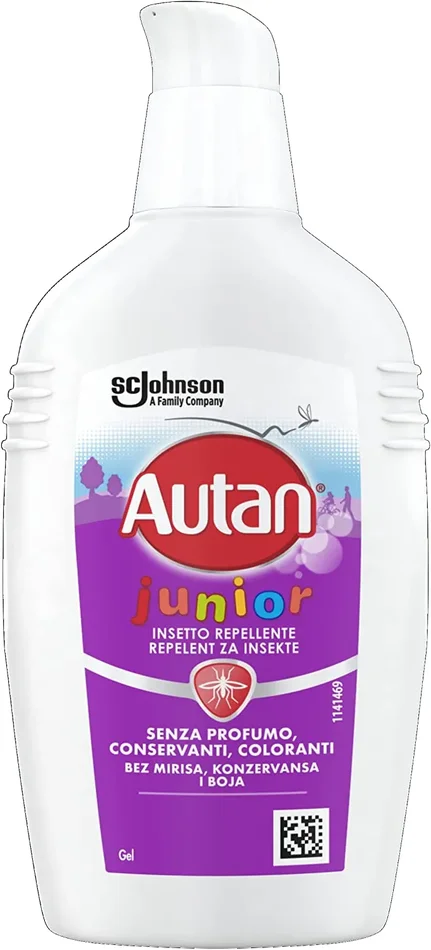 Autan Junior Gel, per Bambini oltre 2 Anni, Insetto Repellente e Antizanzare, 1 Confezione da 100 ml, Senza Profumo, Dermatologicamente Testato