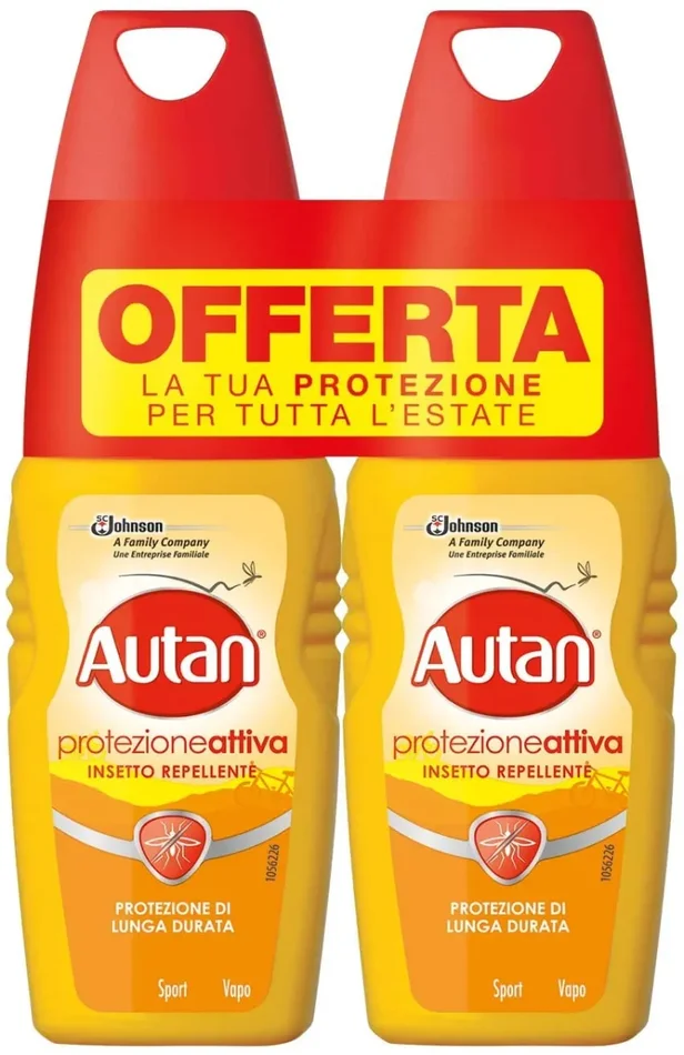 Autan Protezione Attiva Vapo Bipacco, Spray Antizanzare Contro Zanzare Comuni e Tigre, Insetto Repellente, Protezione di Lunga Durata, 2 Confezioni (2 x 100 ml) - immagine 2