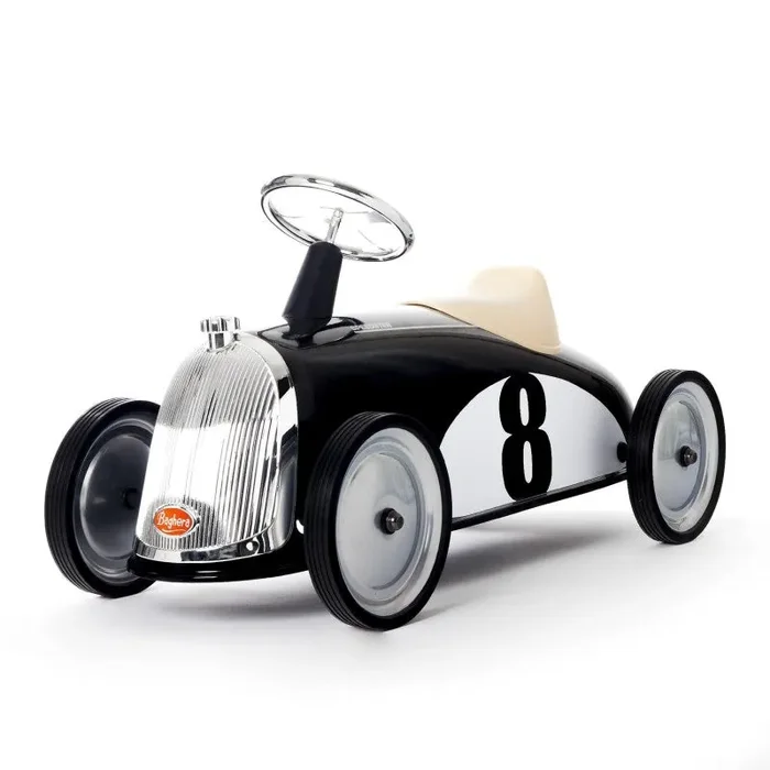 Auto Cavalcabile Vintage da Corsa per Bambini Baghera Rider Nero