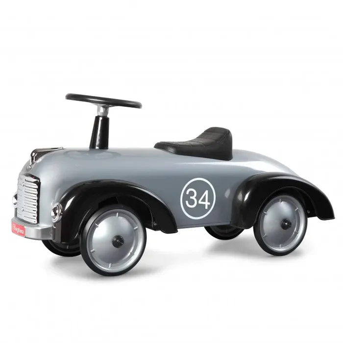 Auto Cavalcabile Vintage da Corsa per Bambini Baghera Speedster Argento