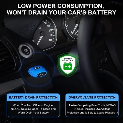 AUTOPHIX Nexlink OBD2 Bluetooth 5.0 per Auto e Moto, Dispositivo Diagnostico, Adattatore per iOS e Android - immagine 3