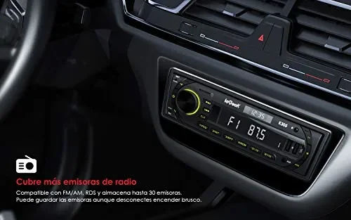 Autoradio Bluetooth RDS Stereo ieGeek, Luce dei Tasti a 7 Colori, 60WX4… Vendita calda online - immagine 2