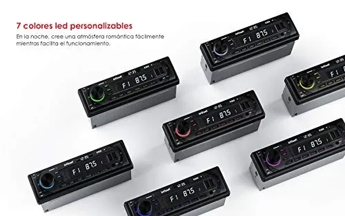 Autoradio Bluetooth RDS Stereo ieGeek, Luce dei Tasti a 7 Colori, 60WX4… Vendita calda online - immagine 3
