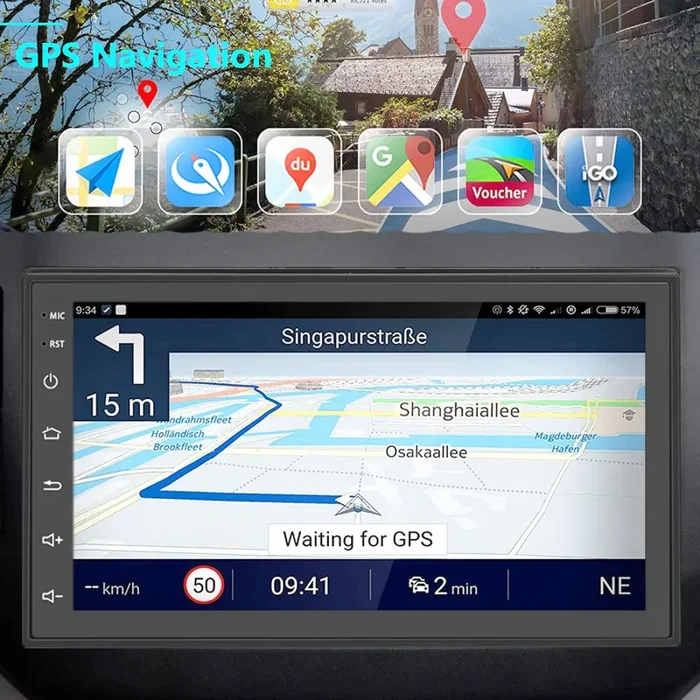 Autoradio Bluetooth Stereo Auto 2 Din Con Schermo 7 Pollici 1080P Android Stereo Con Vivavoce Microfono Integrato Radio Auto Radio Macchina Touch Screen Con Navigatore FM/USB/BT/MP5/WiFi - immagine 3