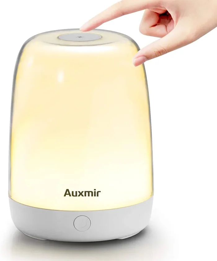 Auxmir Luce Notturna Bambini, Lampada da Comodino Ricaricabile, Lampada LED Colorata con 13 Colori, Luminosità Regolabile, 3 Modi d’Illuminazione, Controllo Touch e Telecomando, Batteria al Litio - immagine 2