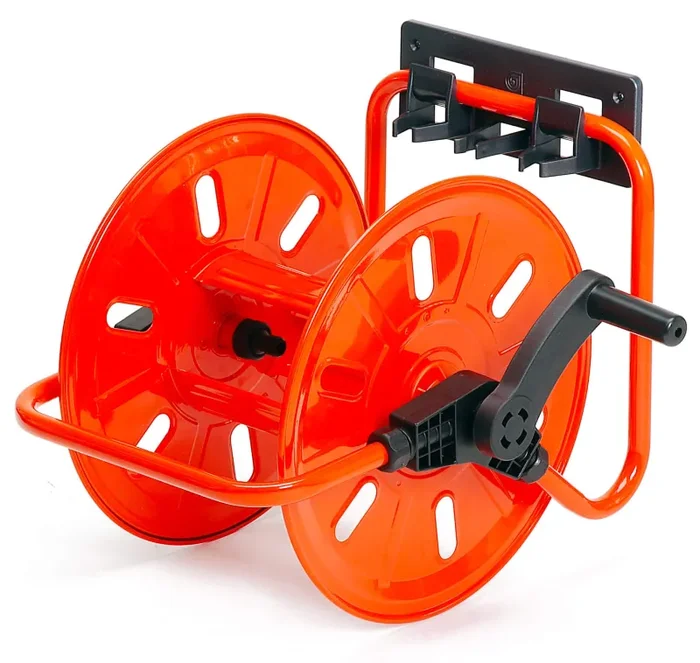 Avvolgitubo Manuale da Muro Portatile 50 mt Tubo Ø1/2” in Acciaio Verniciato Rosso Agrati Fornitura