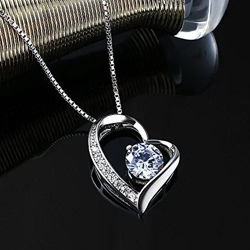 B.Catcher collana in argento con pendente a cuore d’argento e zircone cubico Online - immagine 2