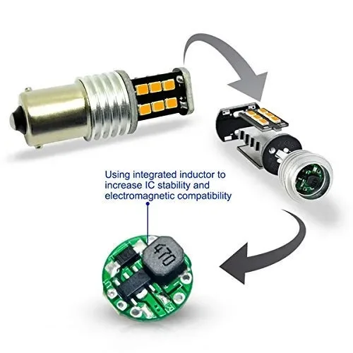 BA15S P21W Lampadine Luci Led RETROMARCIA Auto CANBUS 6000K Bianco Ghiaccio… - immagine 3