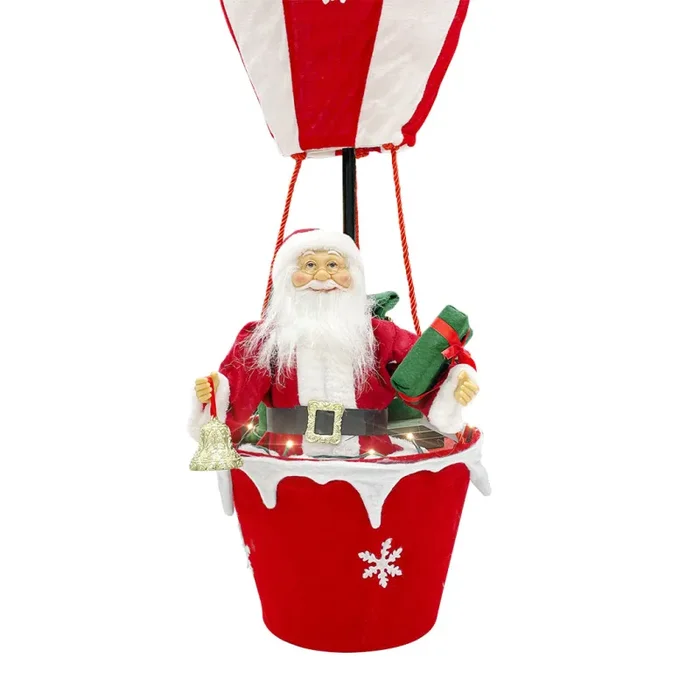 Babbo Natale con Mongolfiera H110 cm con Luci e Suoni - immagine 2