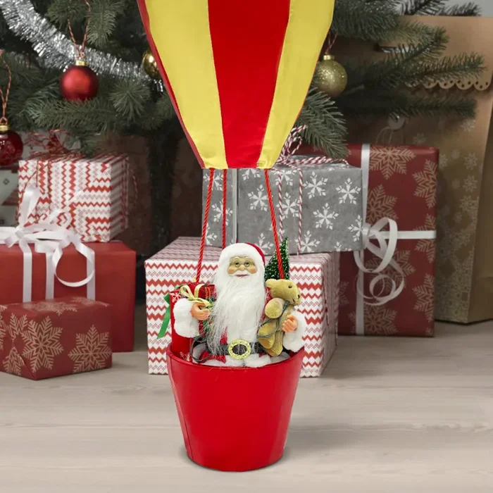 Babbo Natale con Mongolfiera H80 cm con Luci e Suoni - immagine 2