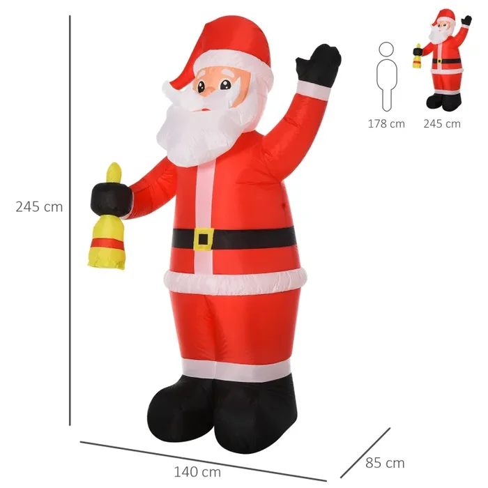 Babbo Natale Gonfiabile H245 cm con Luci a LED Vendita calda - immagine 3