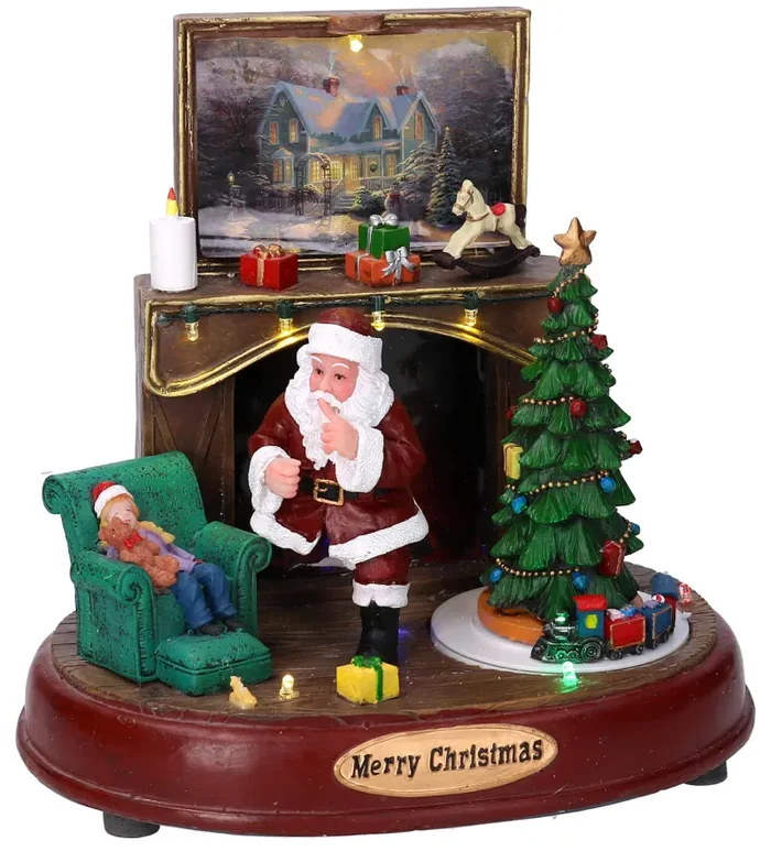Babbo Natale in Resina con Luci e Suoni 22×13,5xh21 cm