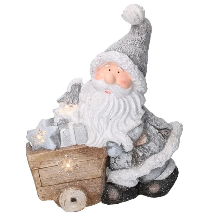 Babbo natale in resina led grigio cm 40×17,5xh47,5