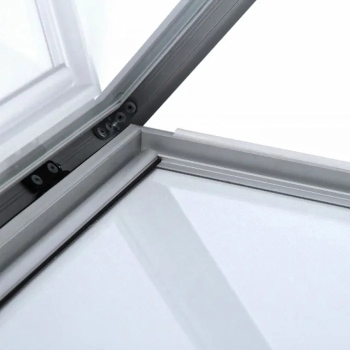 Bacheca con Apertura a Ribalta 70×100 cm in Alluminio Retroilluminata con Led Porta Poster Silver - immagine 2