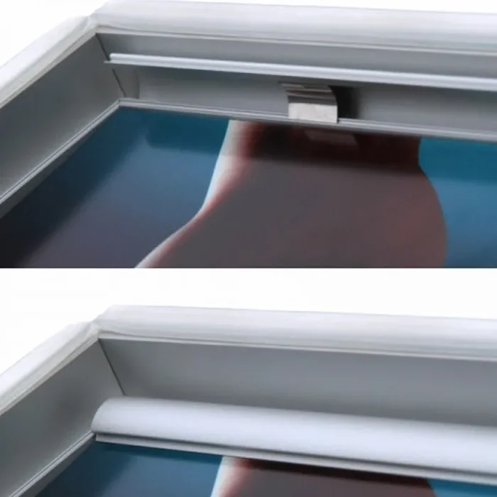 Bacheca con Apertura a Ribalta 70×100 cm in Alluminio Retroilluminata con Led Porta Poster Silver - immagine 3