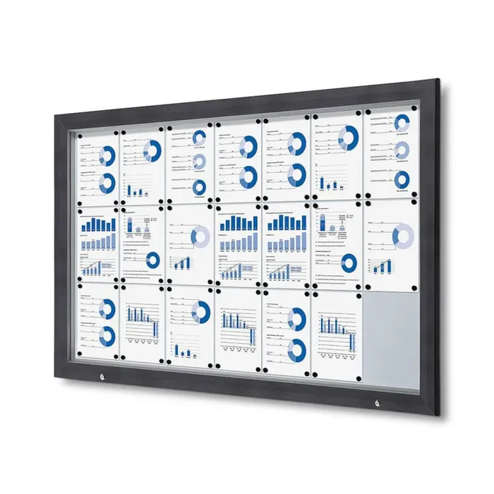 Bacheca da Esterno con Apertura a Ribalta 168,5×106,7×4,7 cm in Alluminio Grigio Antracite