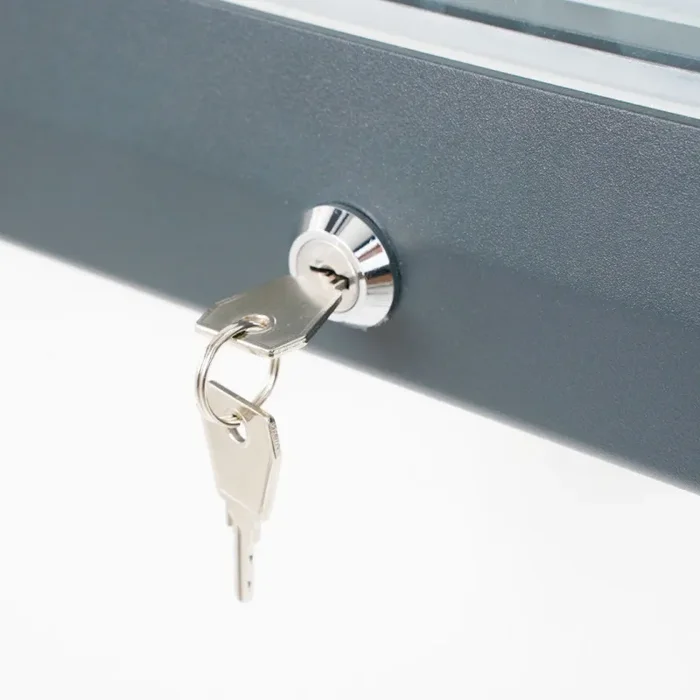 Bacheca da Esterno con Apertura a Ribalta 190,5×106,7×4,7 cm in Alluminio Grigio Antracite Fornitura - immagine 3